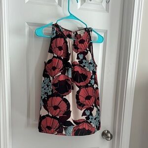 LOFT Pink and maroon Floral Blouse